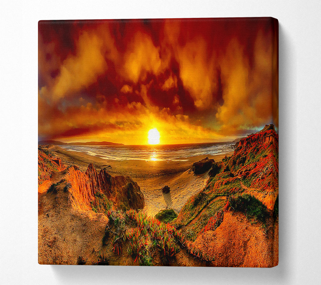  A Canvas Print of Beach Sunset Beauty Canvas Art