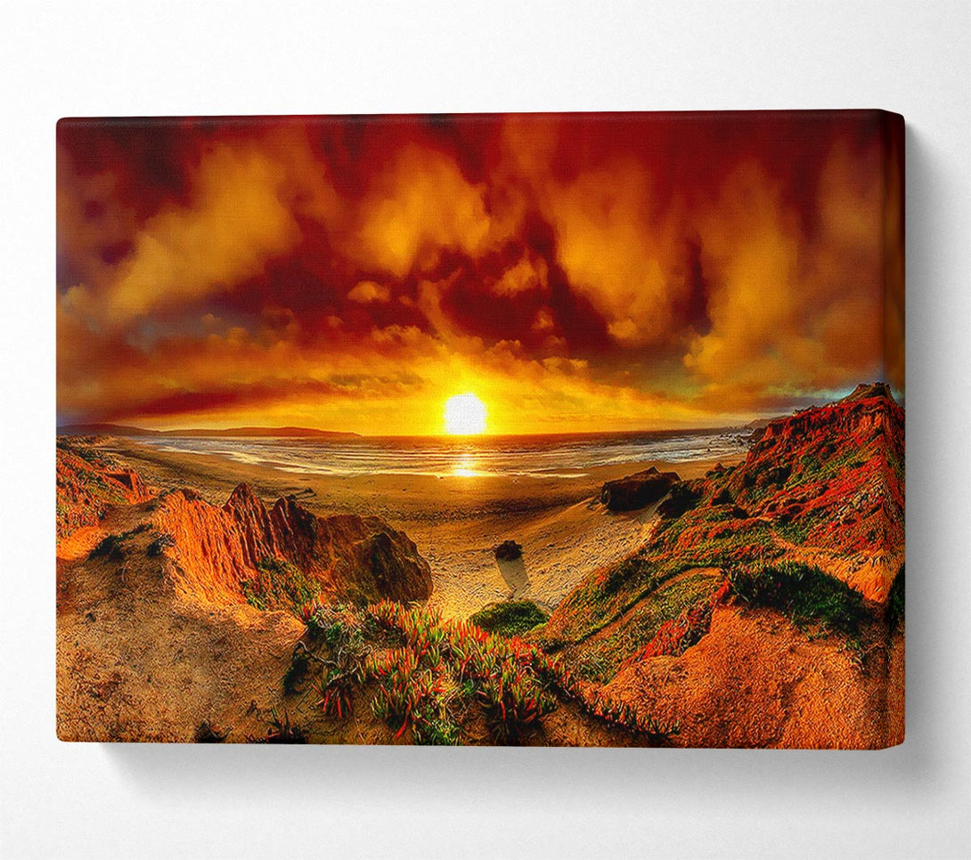  A Canvas Print of Beach Sunset Beauty Canvas Art