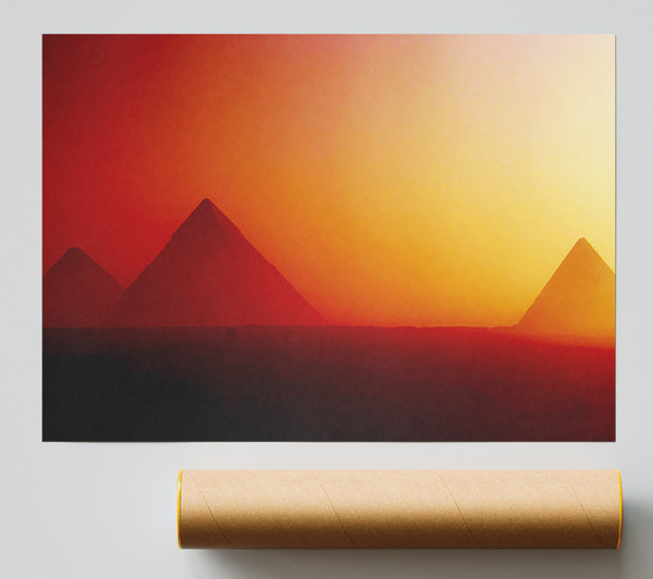 Desert Pyramid Mist Giclee Print