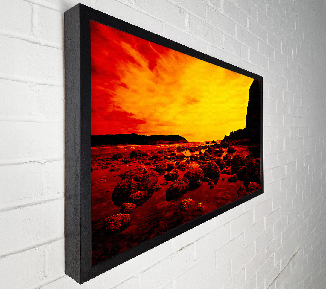  A Canvas Print of Red Ocean Boulders Canvas Art