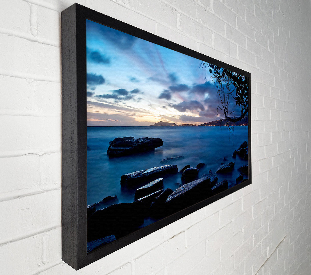  A Canvas Print of Blue Ocean Rock Calm Canvas Print