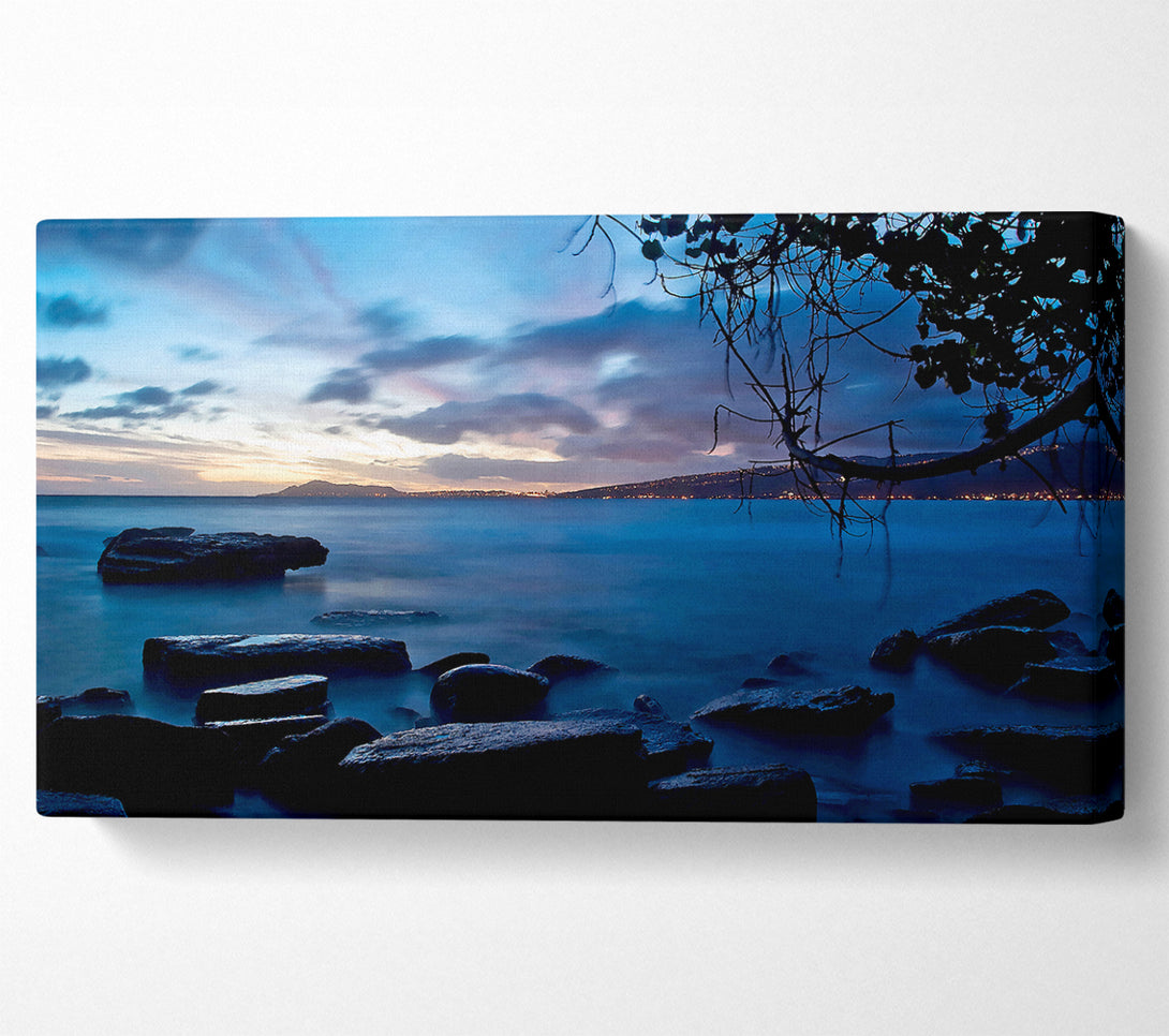  A Canvas Print of Blue Ocean Rock Calm Canvas Print