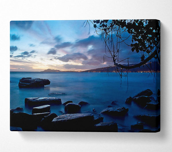  A Canvas Print of Blue Ocean Rock Calm Canvas Print