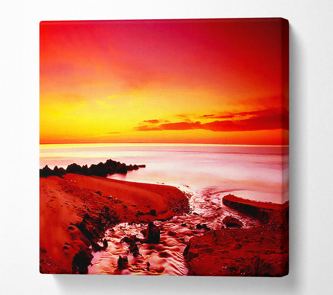 A Canvas Print of Surreal Ocean Rocks Canvas Wall Art