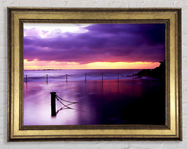 Calm Ocean Jetty Framed Print