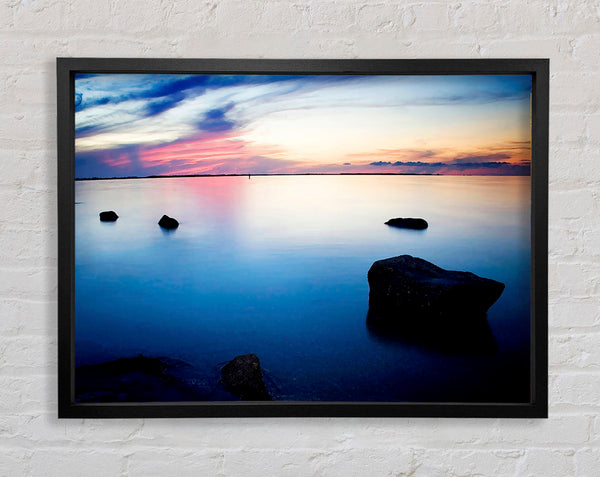 Tranquil Blue Calm Framed Print