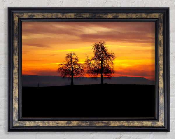 English Countryside At Daybreak Framed Print