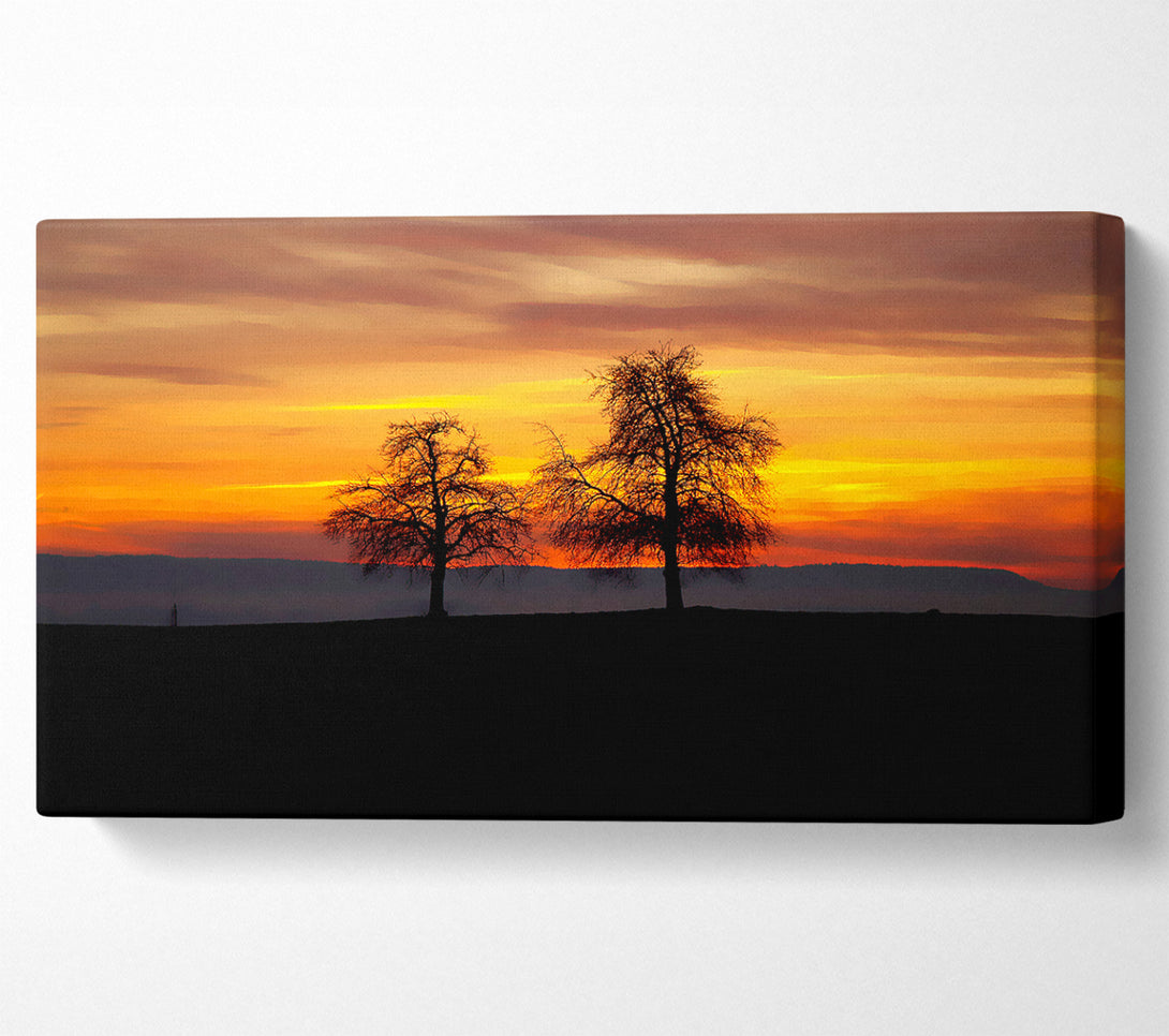  A Canvas Print of English Countryside At Daybreak Canvas Print
