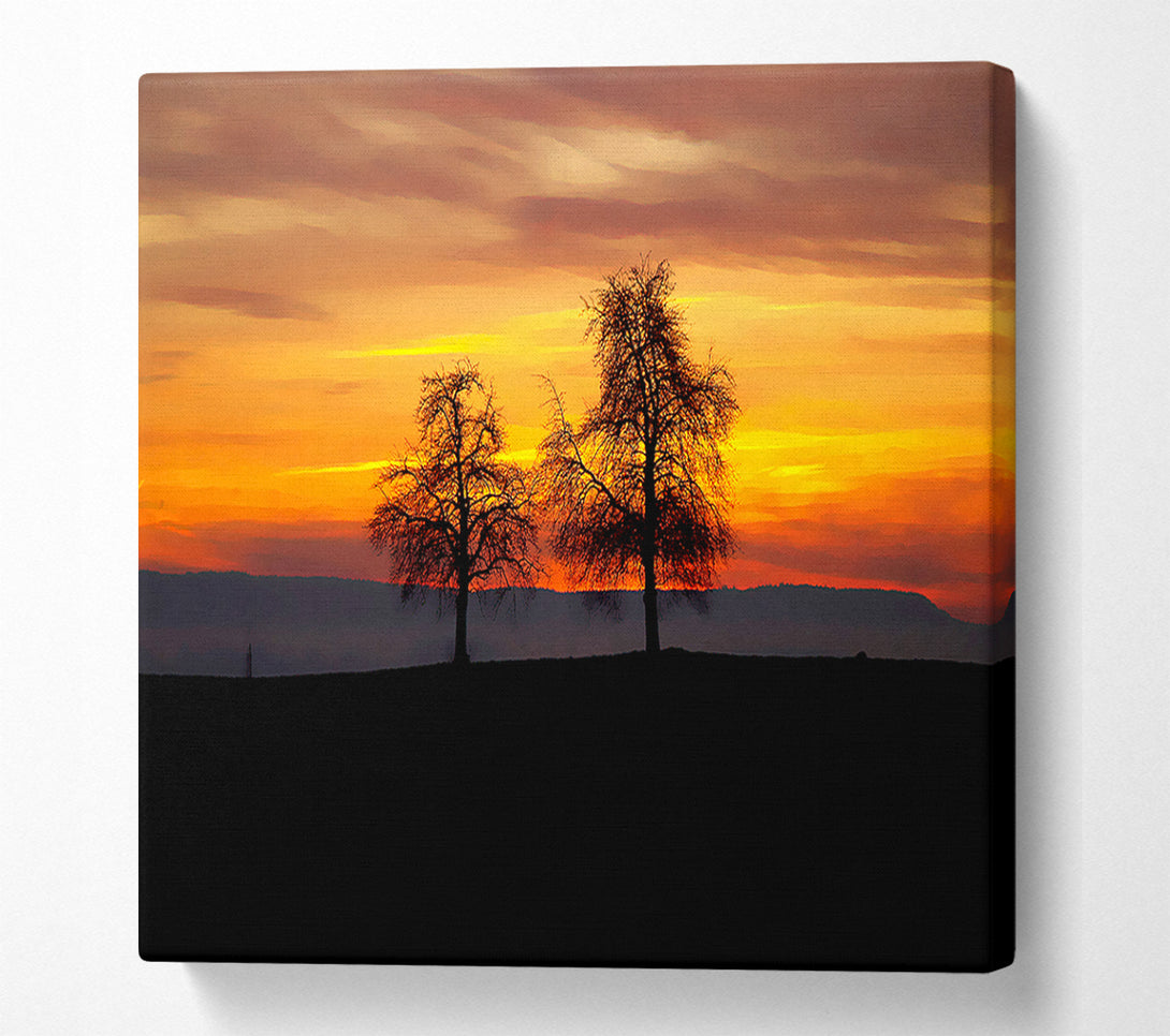  A Canvas Print of English Countryside At Daybreak Canvas Print