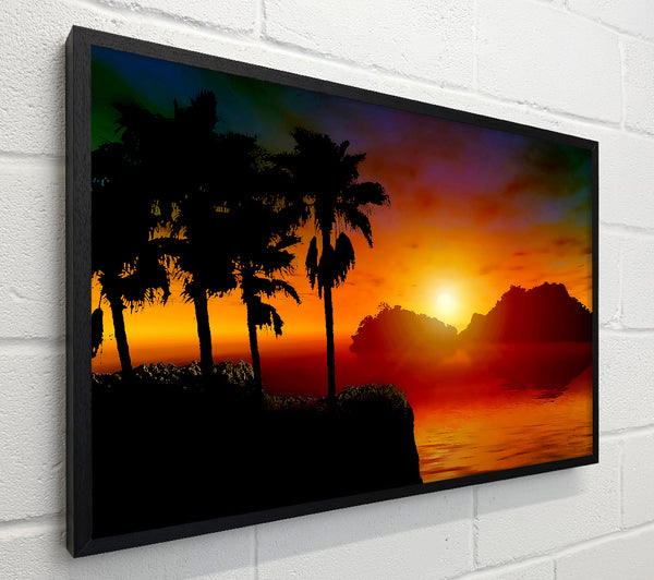 Palm Tree Orange Sun