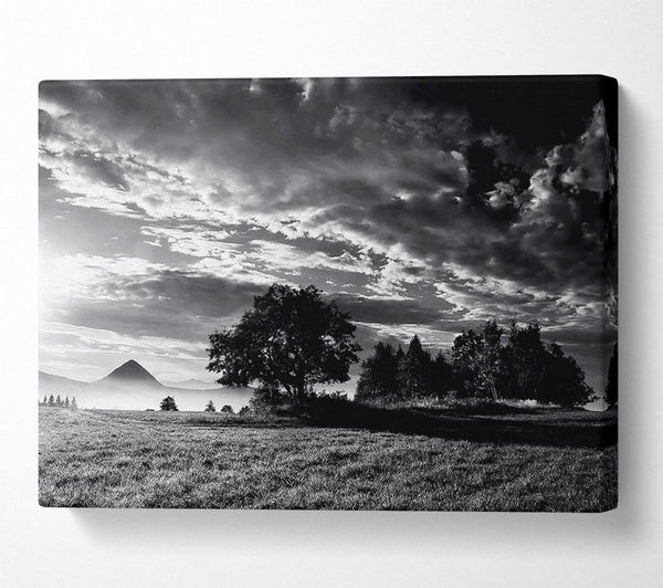  A Canvas Print of Countryside Retreat B n W Canvas Print