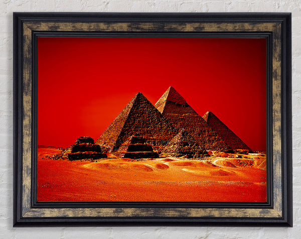Red Pyramids Framed Print