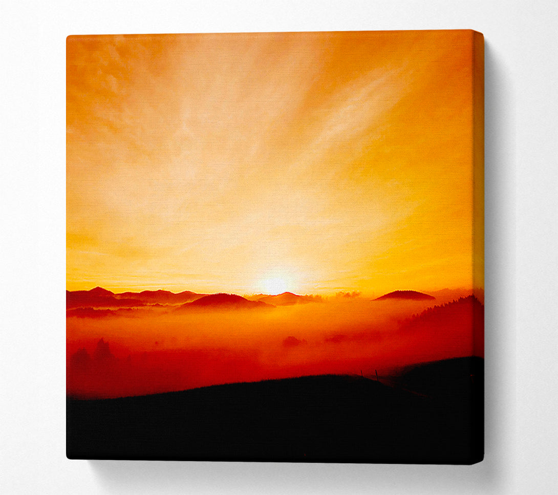  A Canvas Print of Golden Sunrise Mist Canvas Art