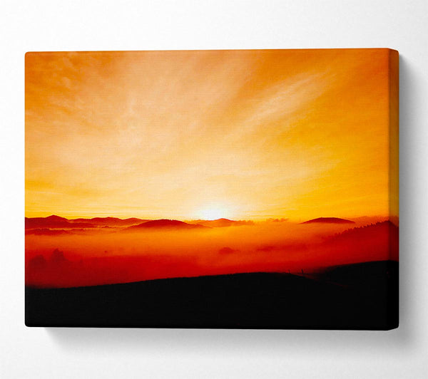  A Canvas Print of Golden Sunrise Mist Canvas Art