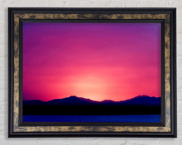 Pink Sunset Skies Framed Print