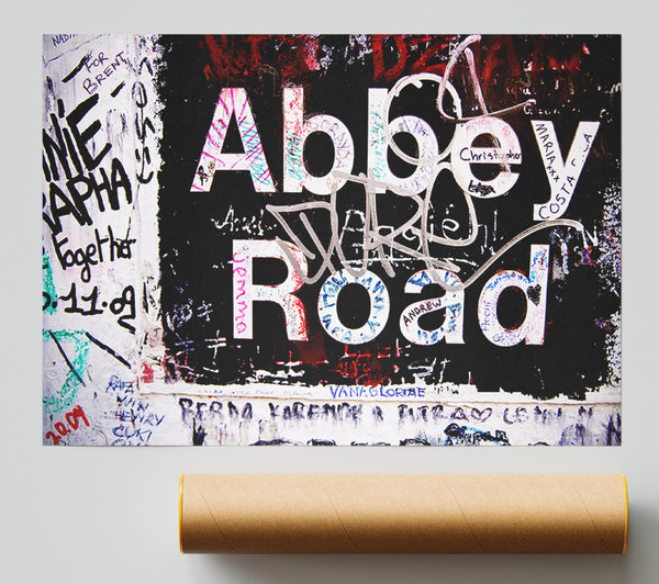 Abbey Road Graffiti Poster
