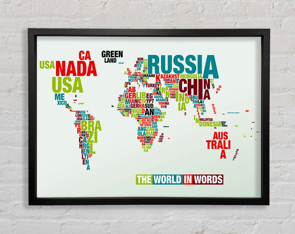 The World In A Map Framed Print