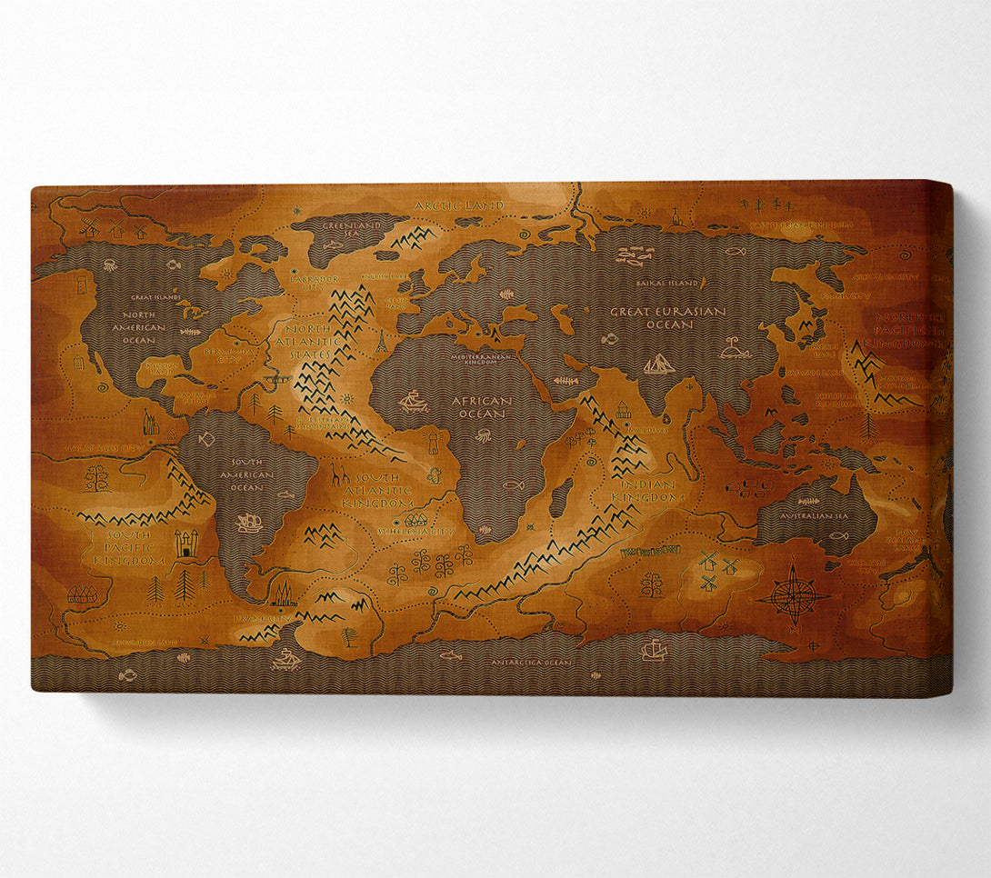  A Canvas Print of Ancient World Map Canvas Print