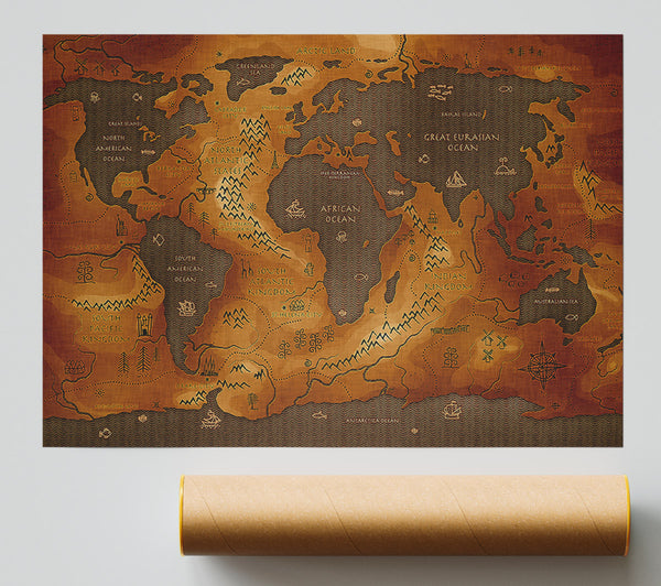Ancient World Map Print