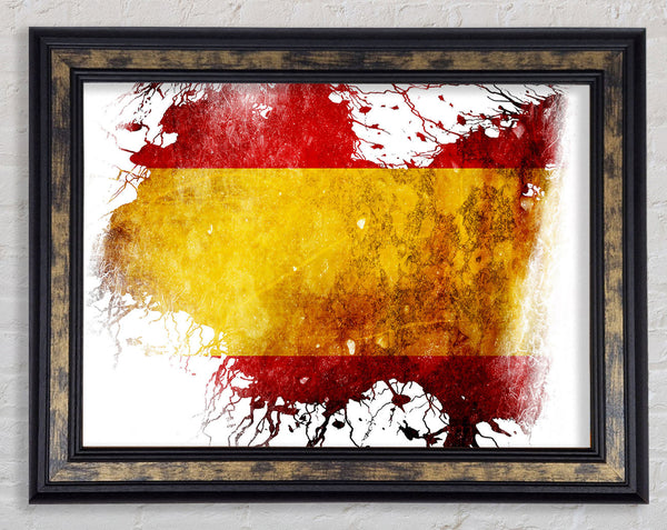 Spanish Colours Map Framed Print