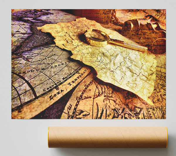Threw The Looking Glass Map Poster