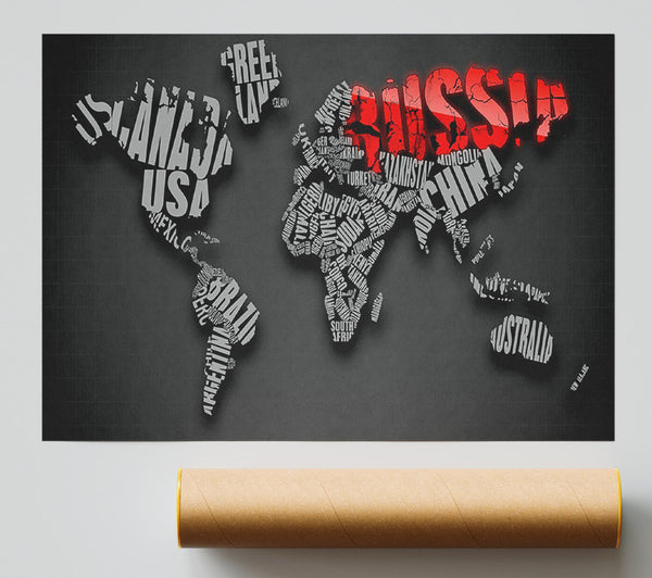 Russia World Maps Print