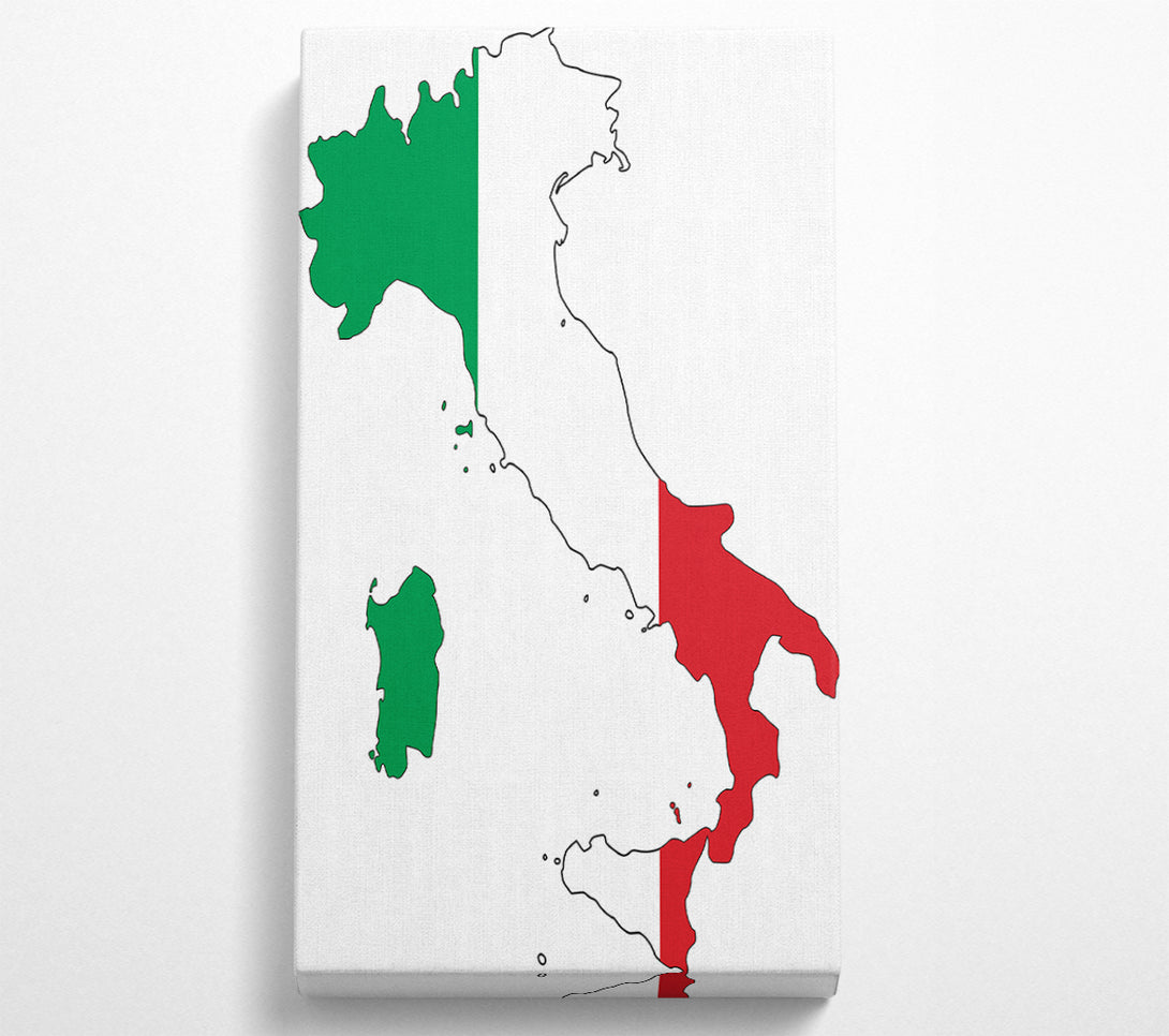  A Canvas Print of Italy Flag Map Canvas Wall Art
