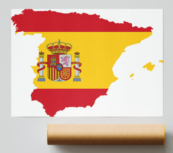 Spainish Flag Map Giclee Print