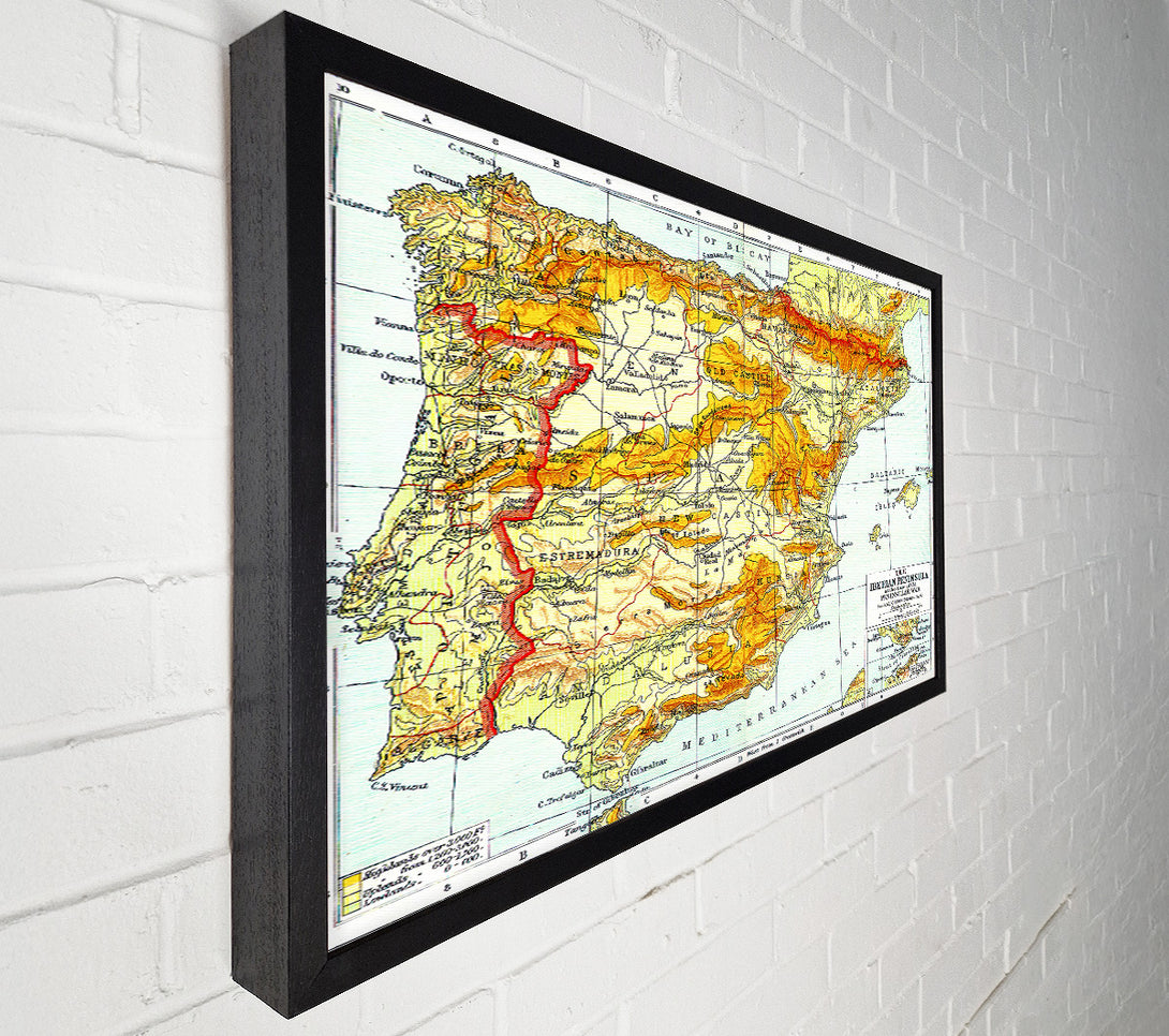  A Canvas Print of Map Of Spain Canvas Print