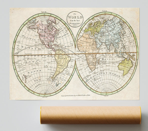 Map Of The World Pre American Map Poster