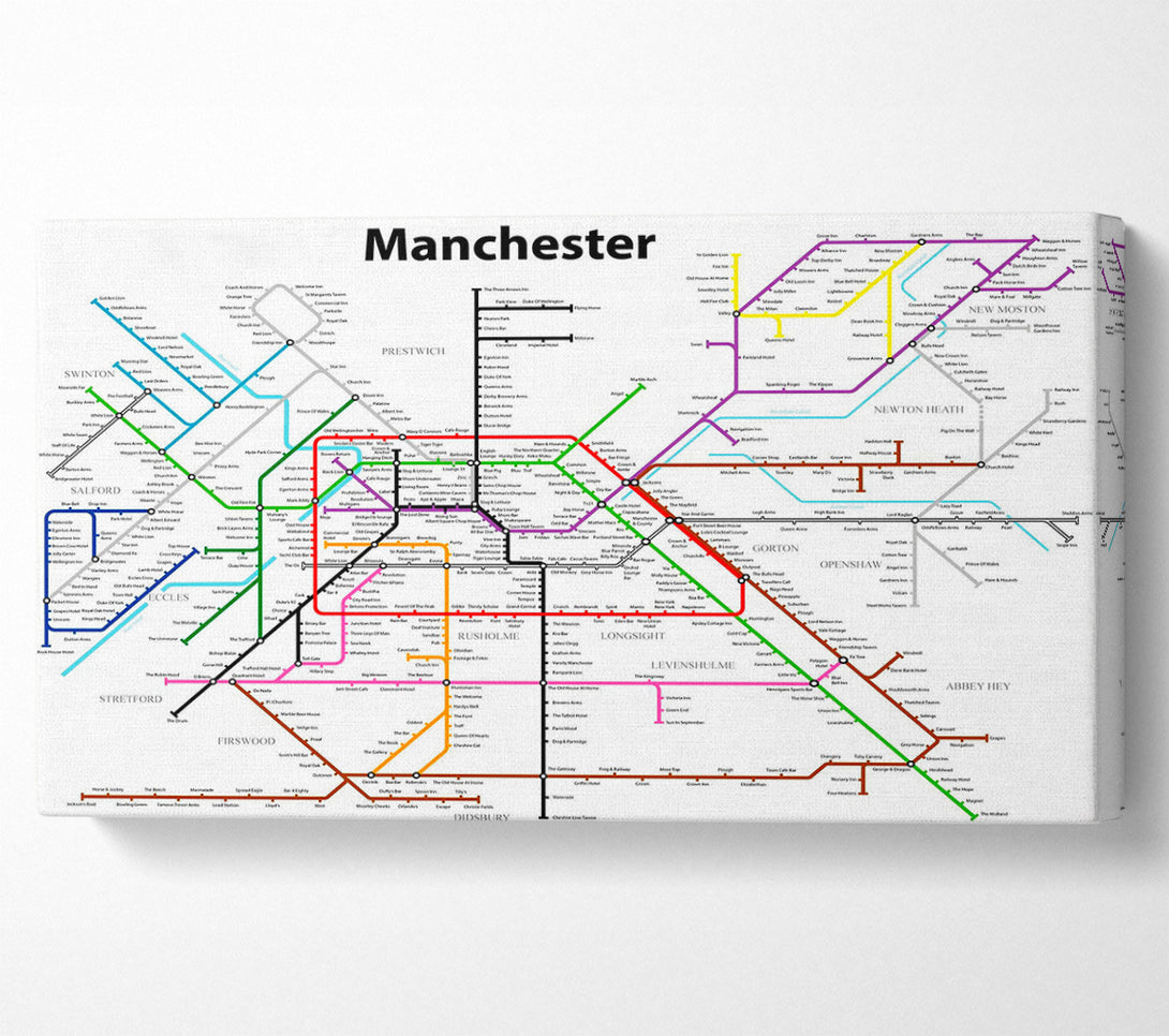  A Canvas Print of Manchester Pub Tube Map Canvas Art