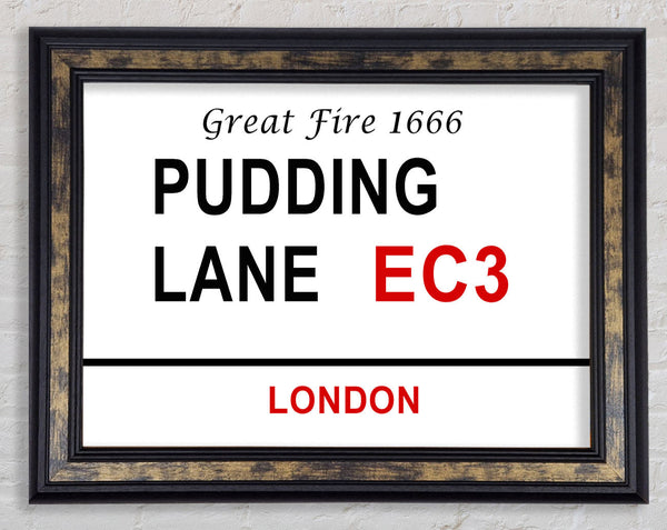 Pudding Lane Signs Framed Print