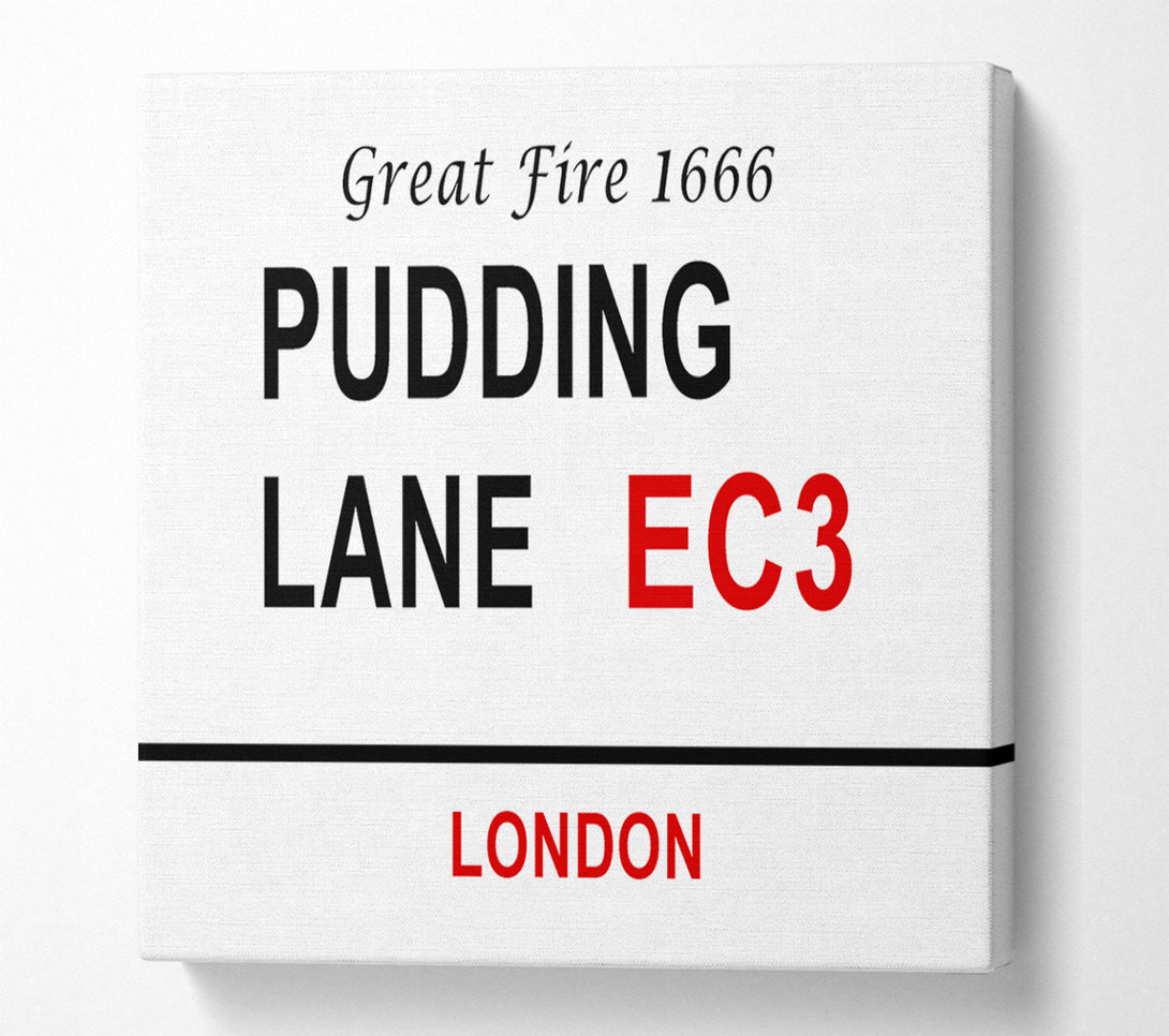  A Canvas Print of Pudding Lane Signs Canvas Wall Art
