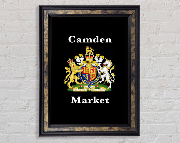 Camden Market Emblem Signs Framed Print