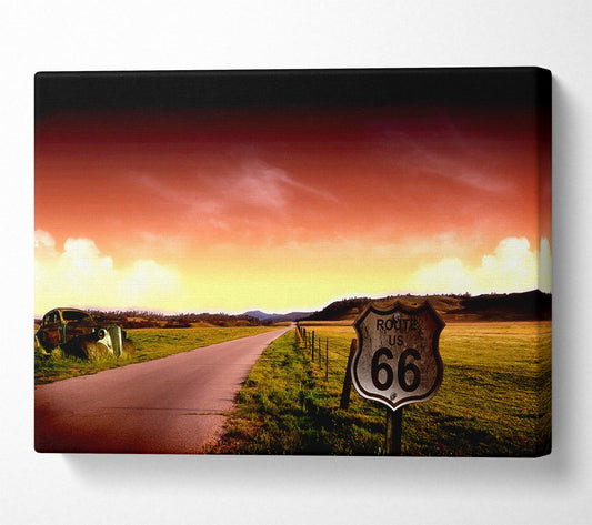 Drive Route 66 Canvas Wall Art