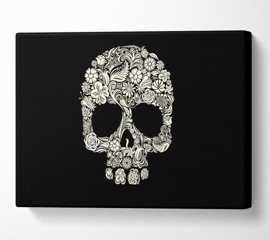 Skulls Floral Canvas Wall Art
