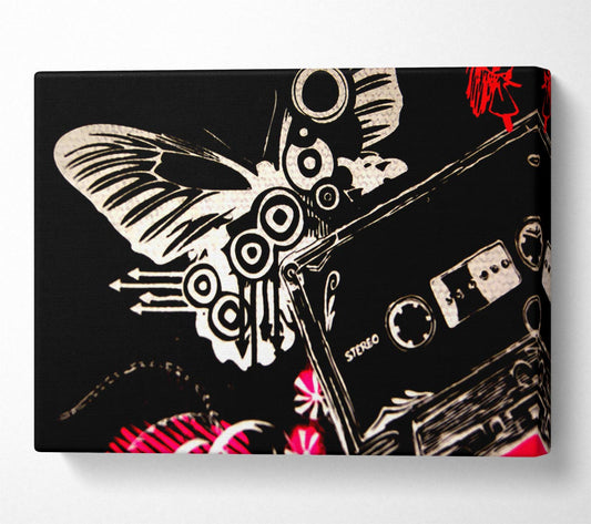 Tape Butterfly Canvas Wall Art
