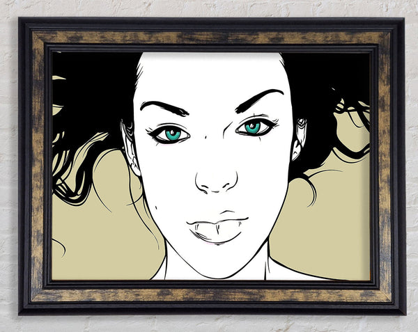 Green Eyed Babe Framed Print