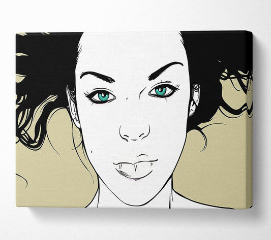 Green Eyed Babe Canvas Wall Art