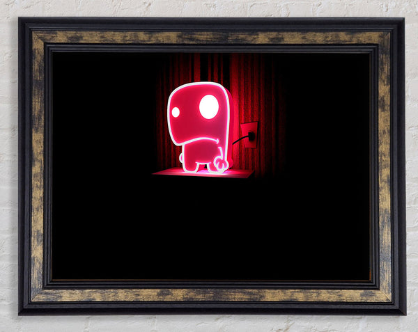 Pink Sad Face Framed Print