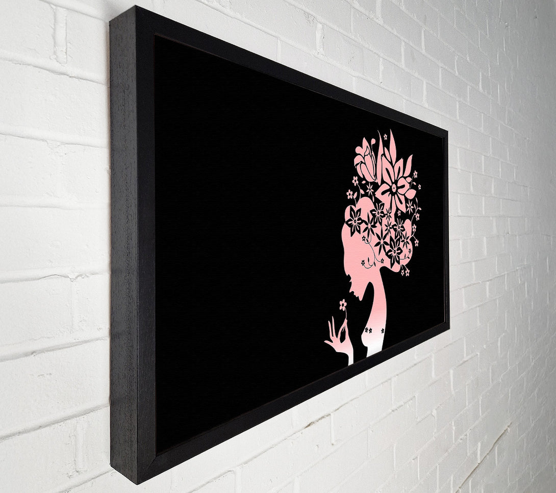  A Canvas Print of The Flower Girl Black Canvas Wall Art
