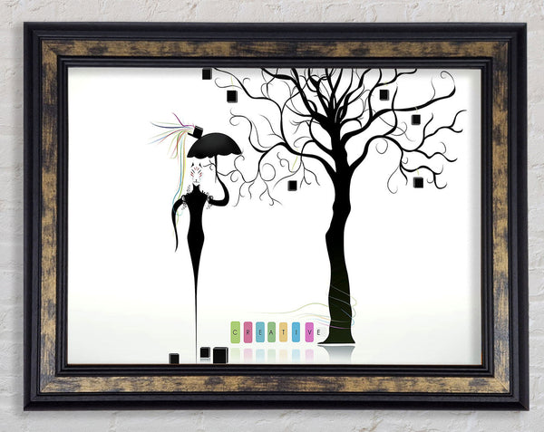 Creative Animal Woman Framed Print
