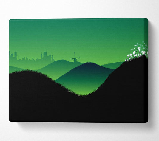Green Hills Canvas Wall Art