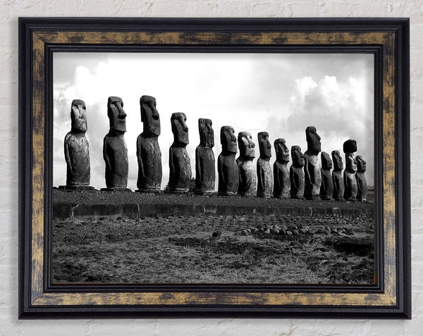 Easter Island Statues Framed Print