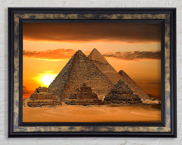 Egyptian Pyramids Cairo Egypt Africa Framed Print