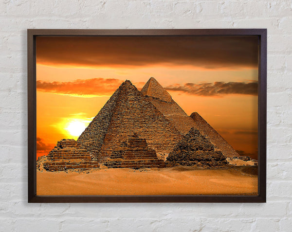 Egyptian Pyramids Cairo Egypt Africa Framed Print