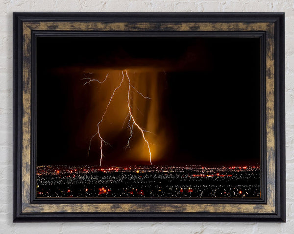 Night Lightning Framed Print