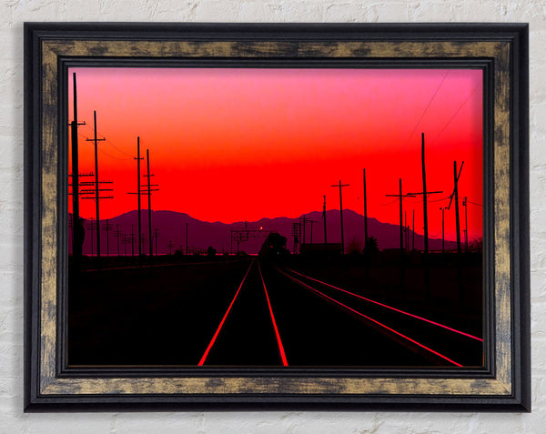 Railtracks At Dusk Framed Print