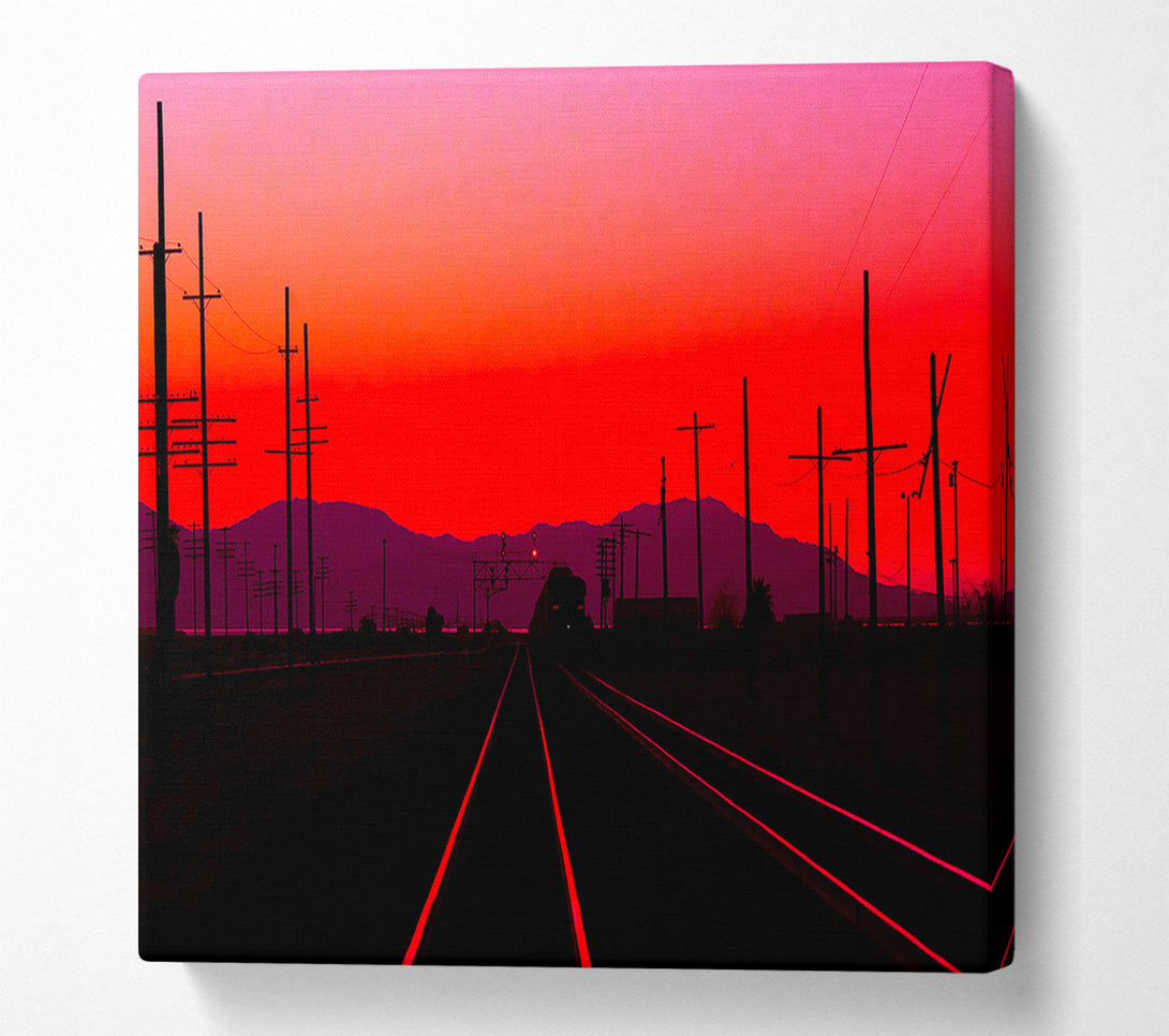  A Canvas Print of Railtracks At Dusk Canvas Art