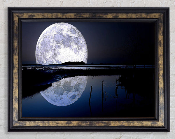 Full Moon Reflection Framed Print